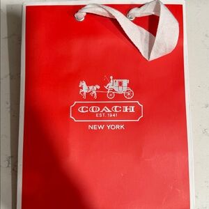 Coach Red and Silver Shopping Bag